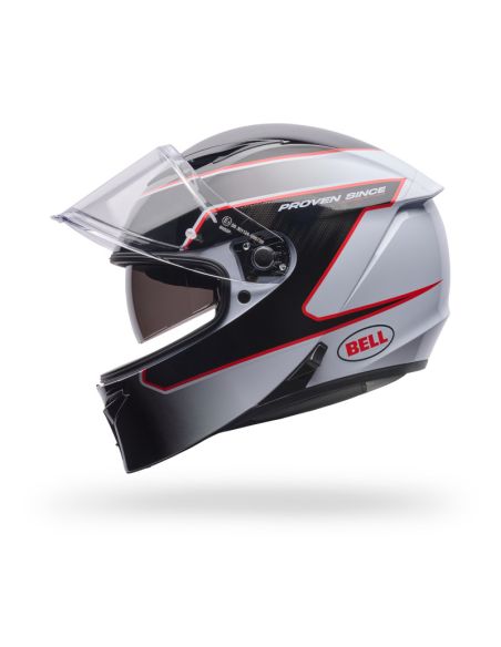 Casque intégral Bell Lithium MIPS Flux- Blanc Noir Rouge