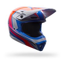 Casque cross Bell MX-10 MIPS Speedway- Blanc Bleu