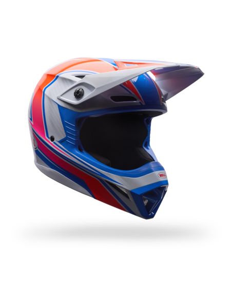 Casque cross Bell MX-10 MIPS Speedway- Blanc Bleu