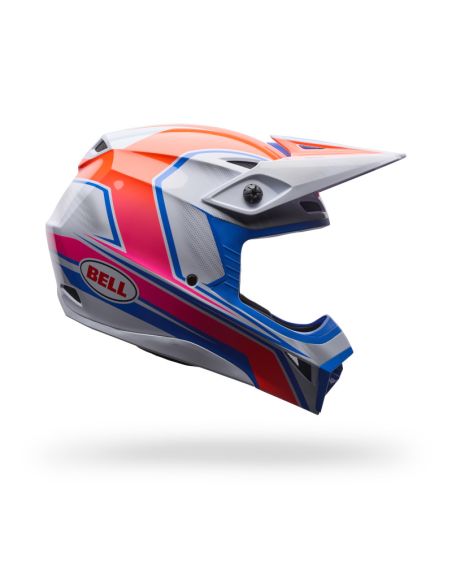 Casque cross Bell MX-10 MIPS Speedway- Blanc Bleu