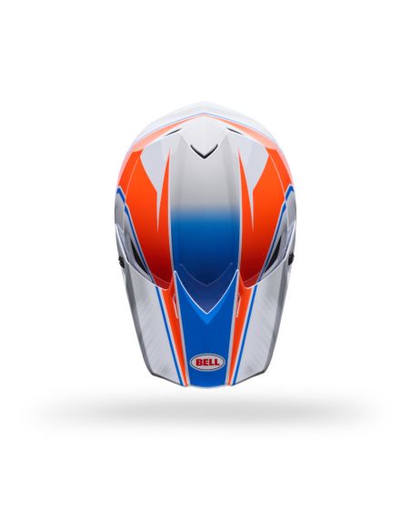 Casque cross Bell MX-10 MIPS Speedway- Blanc Bleu