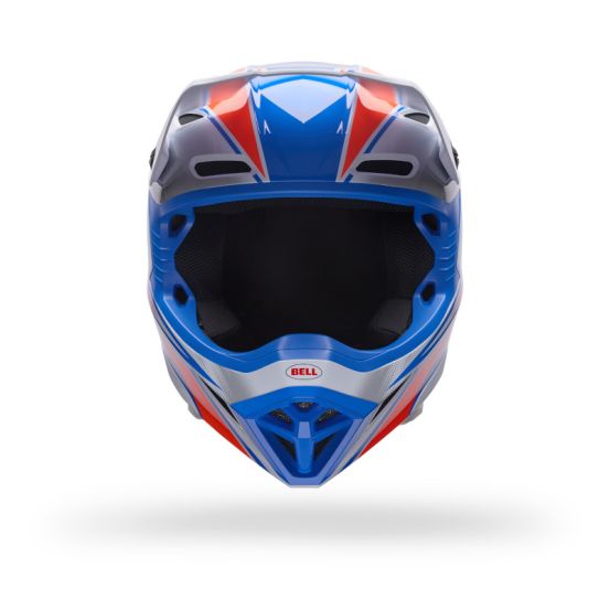 Casque cross Bell MX-10 MIPS Speedway- Blanc Bleu