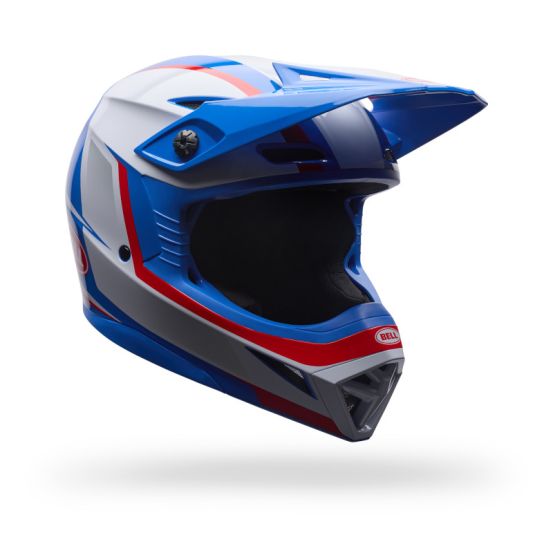 Casque cross enfant Bell MX-10 MIPS Spiral- Blanc Rouge Bleu