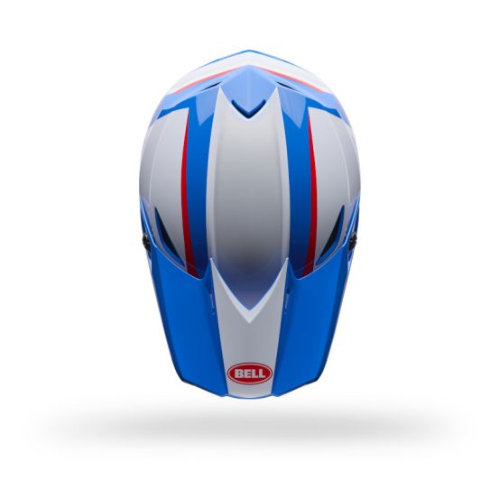 Casque cross enfant Bell MX-10 MIPS Spiral- Blanc Rouge Bleu