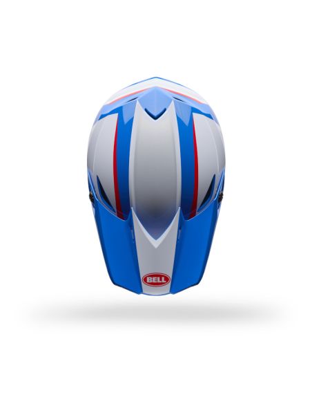 Casque cross enfant Bell MX-10 MIPS Spiral- Blanc Rouge Bleu