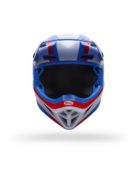 Casque cross enfant Bell MX-10 MIPS Spiral- Blanc Rouge Bleu