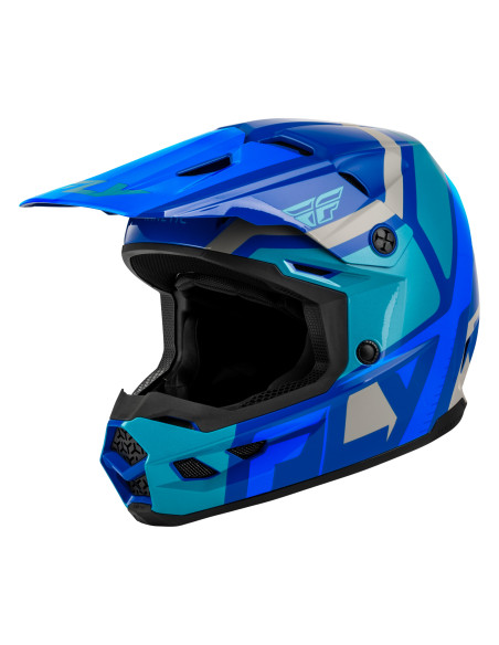 Casque cross enfant Fly 2027 Kinetic Scrap - Bleu Gris