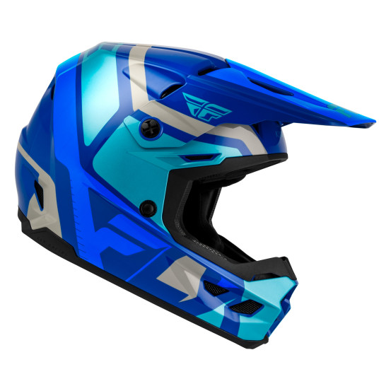Casque cross enfant Fly 2027 Kinetic Scrap - Bleu Gris