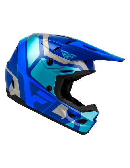 Casque cross enfant Fly 2027 Kinetic Scrap - Bleu Gris