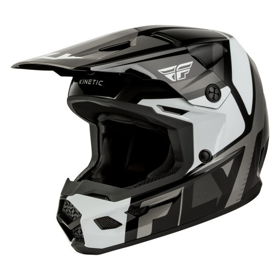 Casque cross enfant Fly 2027 Kinetic Scrap - Noir Blanc Gris