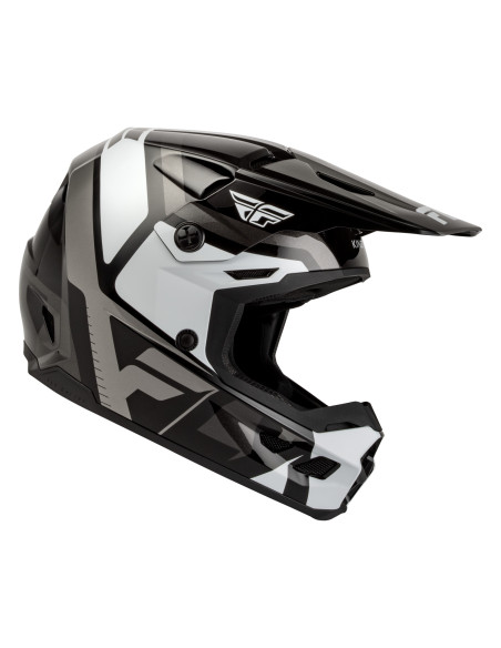 Casque cross enfant Fly 2027 Kinetic Scrap - Noir Blanc Gris