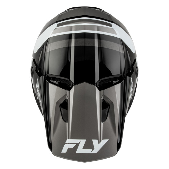 Casque cross enfant Fly 2027 Kinetic Scrap - Noir Blanc Gris