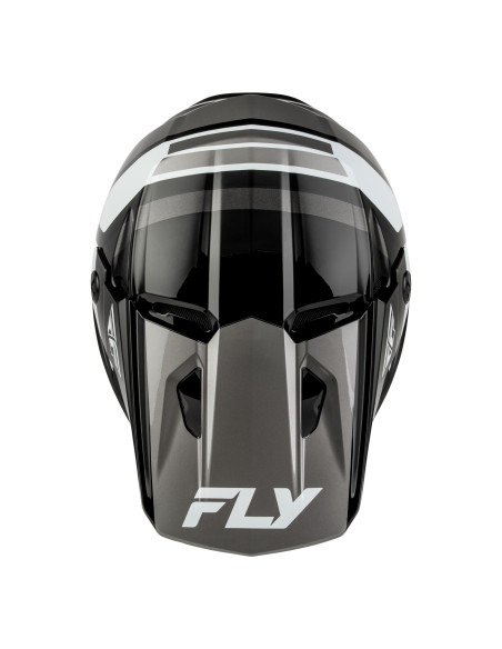Casque cross enfant Fly 2027 Kinetic Scrap - Noir Blanc Gris