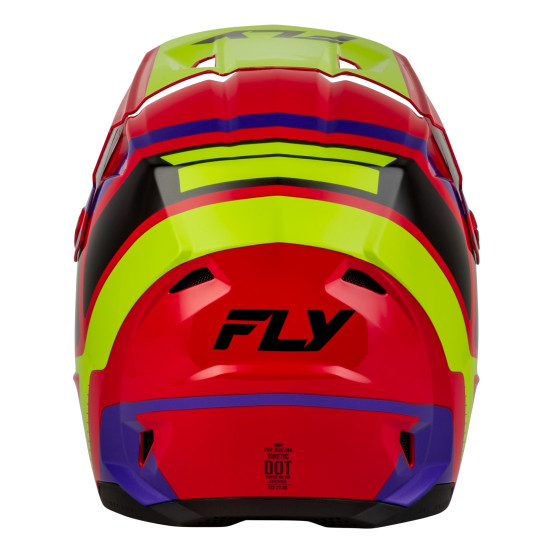 Casque cross enfant Fly 2027 Kinetic Scrap - Rouge Jaune fluo Violet Noir