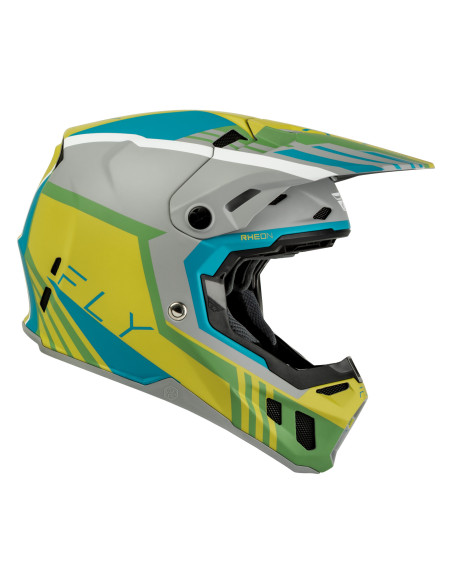 Casque cross Fly 2027 Formula CC Strike - Gris mat Vert Turquoise