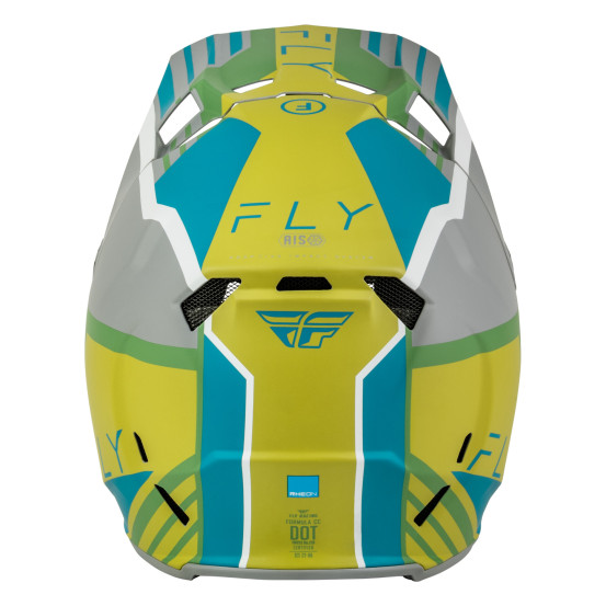 Casque cross Fly 2027 Formula CC Strike - Gris mat Vert Turquoise