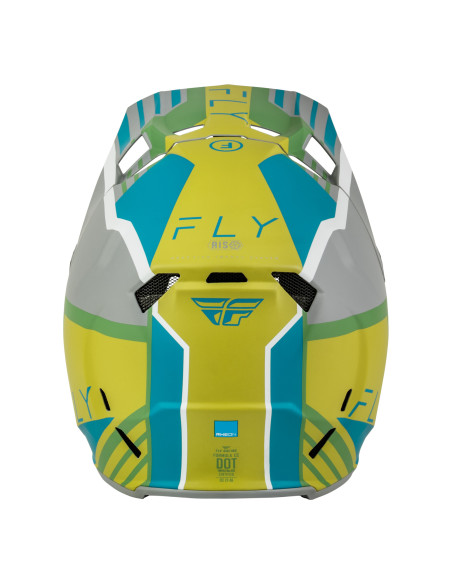 Casque cross Fly 2027 Formula CC Strike - Gris mat Vert Turquoise