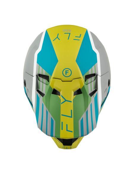 Casque cross Fly 2027 Formula CC Strike - Gris mat Vert Turquoise