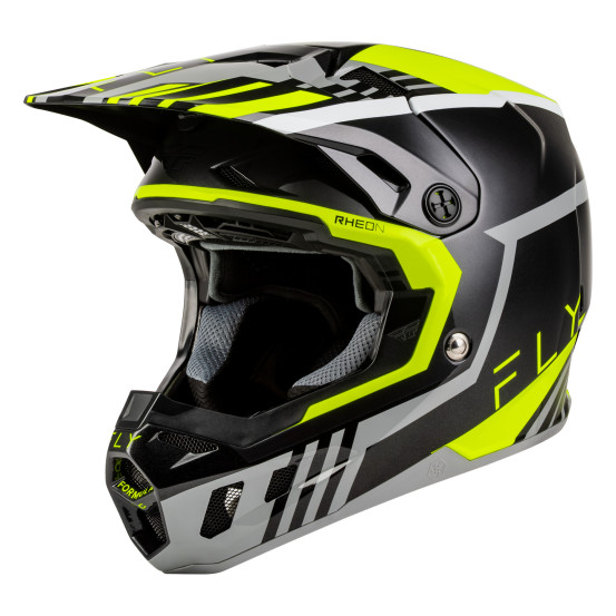 Casque cross Fly 2027 Formula CC Strike - Gris Noir Jaune fluo