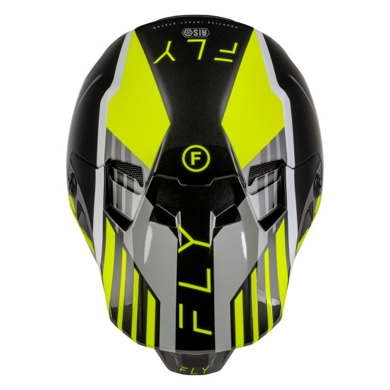Casque cross Fly 2027 Formula CC Strike - Gris Noir Jaune fluo