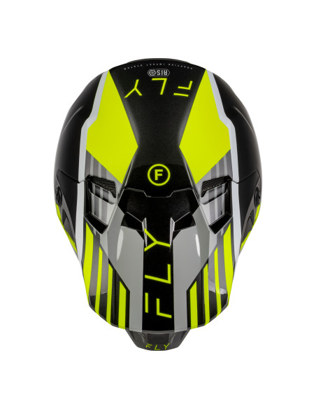 Casque cross Fly 2027 Formula CC Strike - Gris Noir Jaune fluo