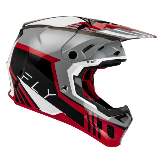 Casque cross Fly 2027 Formula CC Strike - Gris Rouge Noir Blanc
