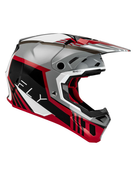 Casque cross Fly 2027 Formula CC Strike - Gris Rouge Noir Blanc