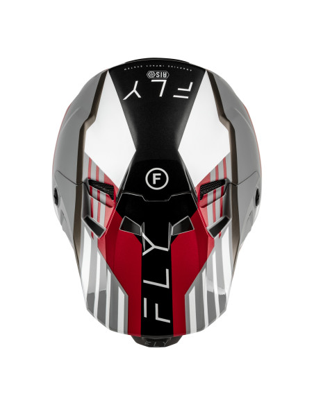 Casque cross Fly 2027 Formula CC Strike - Gris Rouge Noir Blanc