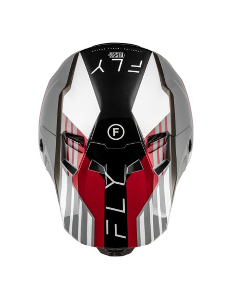 Casque cross Fly 2027 Formula CC Strike - Gris Rouge Noir Blanc