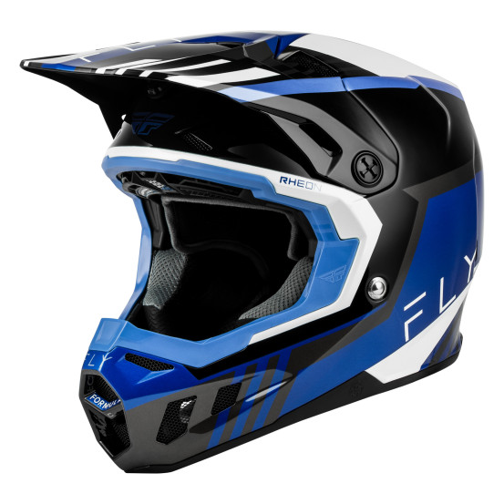 Casque cross Fly 2027 Formula CC Strike - Noir Bleu Gris Blanc