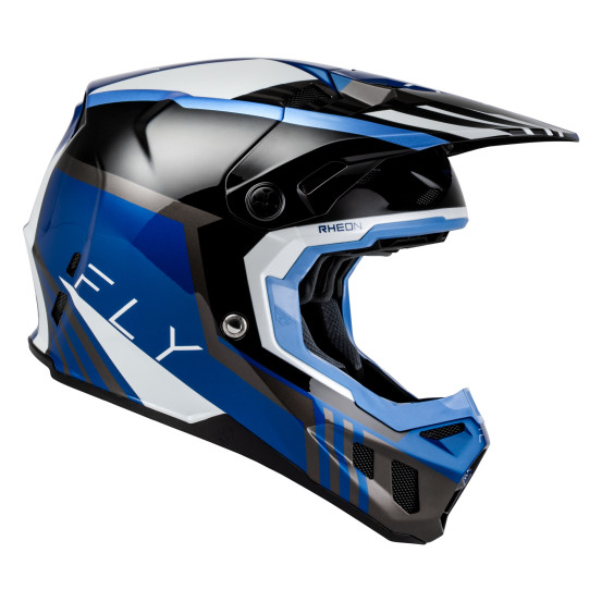 Casque cross Fly 2027 Formula CC Strike - Noir Bleu Gris Blanc