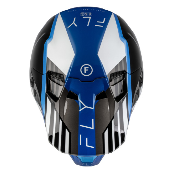 Casque cross Fly 2027 Formula CC Strike - Noir Bleu Gris Blanc