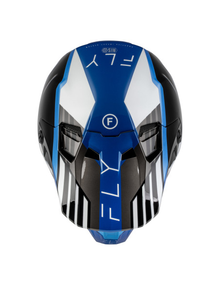 Casque cross Fly 2027 Formula CC Strike - Noir Bleu Gris Blanc