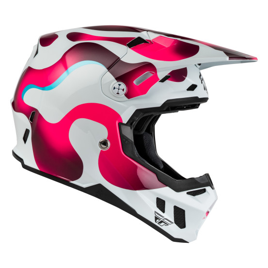 Casque cross Fly 2027 Formula CC Vibe - Blanc Rose Bleu