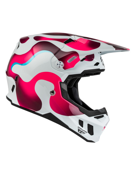 Casque cross Fly 2027 Formula CC Vibe - Blanc Rose Bleu