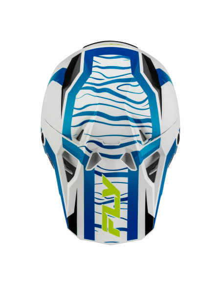 Casque cross Fly 2027 Formula CP Charge - Blanc Bleu Noir