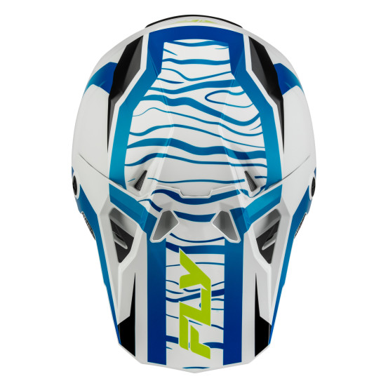 Casque cross Fly 2027 Formula CP Charge - Blanc Bleu Noir
