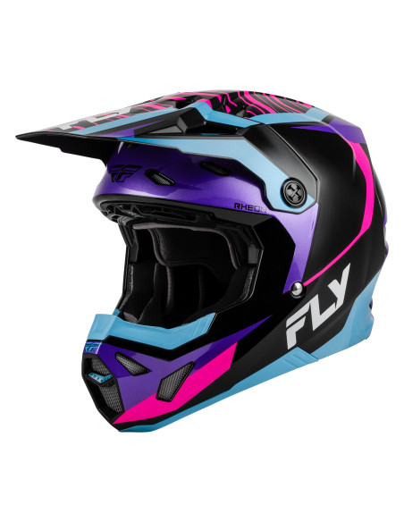 Casque cross Fly 2027 Formula CP Charge - Noir Violet Rose Bleu