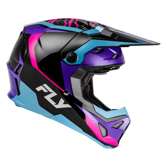 Casque cross Fly 2027 Formula CP Charge - Noir Violet Rose Bleu