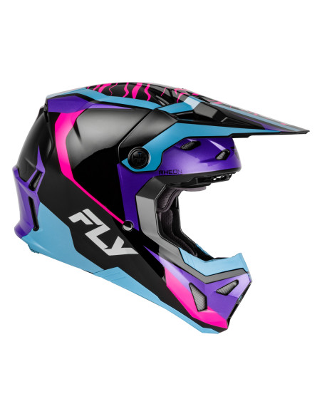 Casque cross Fly 2027 Formula CP Charge - Noir Violet Rose Bleu