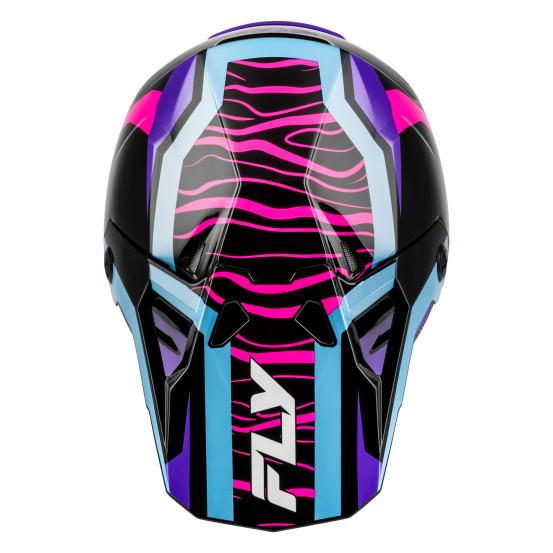 Casque cross Fly 2027 Formula CP Charge - Noir Violet Rose Bleu