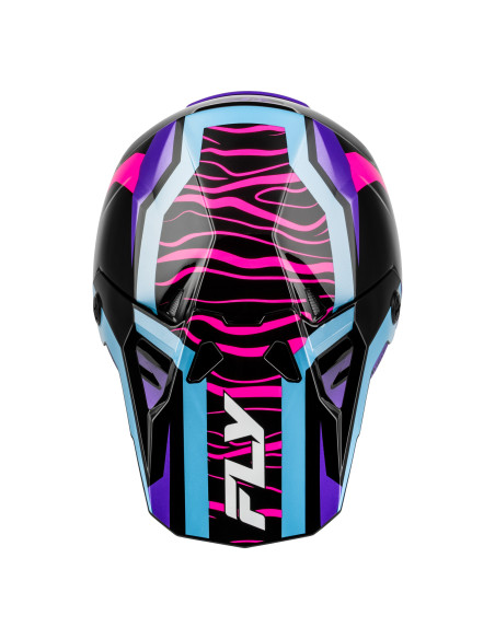 Casque cross Fly 2027 Formula CP Charge - Noir Violet Rose Bleu