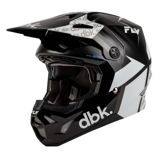 Casque cross Fly 2027 Formula CP DBK - Noir Blanc Gris