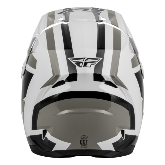 Casque cross Fly 2027 Kinetic Sync - Blanc Noir Gris