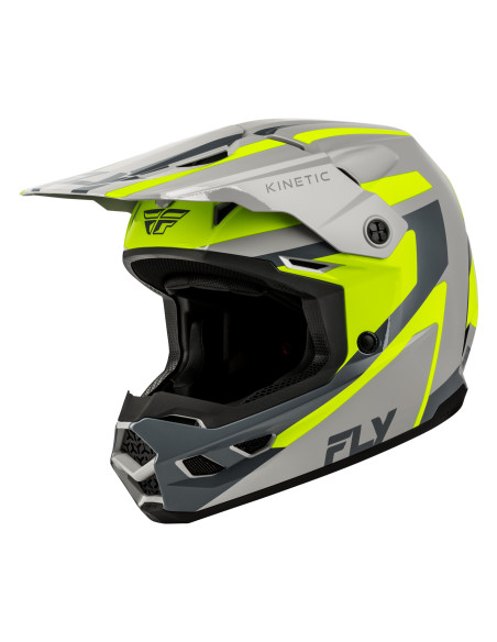 Casque cross Fly 2027 Kinetic Sync - Gris Jaune fluo