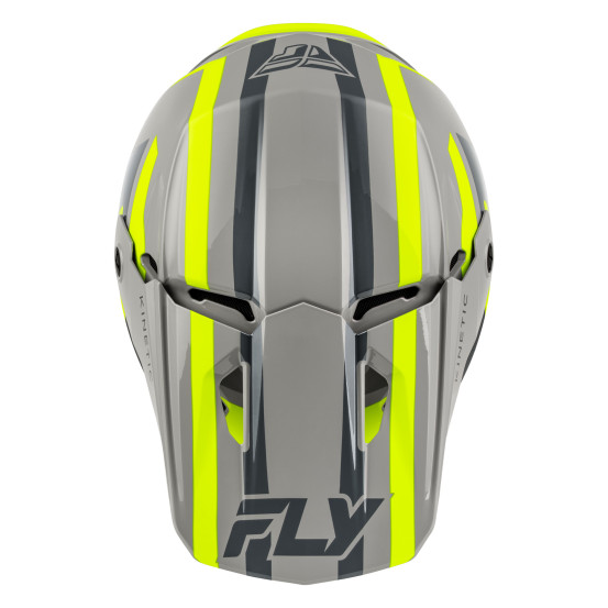 Casque cross Fly 2027 Kinetic Sync - Gris Jaune fluo