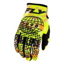 Gants cross Fly 2027 Kinetic Blur - Blanc Jaune fluo Orange