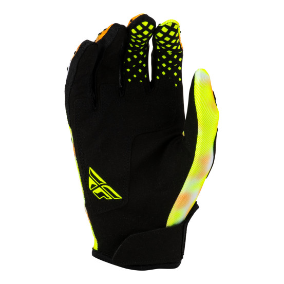 Gants cross Fly 2027 Kinetic Blur - Blanc Jaune fluo Orange
