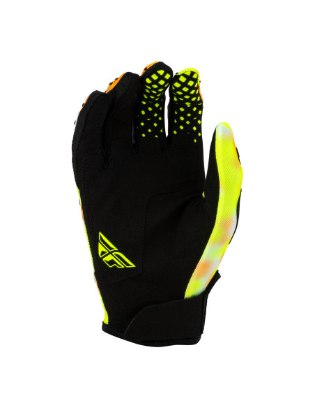 Gants cross Fly 2027 Kinetic Blur - Blanc Jaune fluo Orange