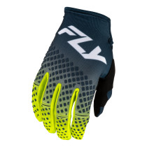 Gants cross Fly 2027 Kinetic Fade - Bleu marine Jaune fluo Blanc